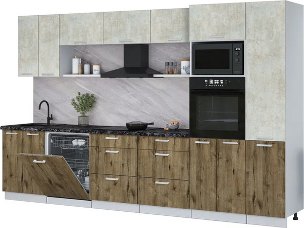 Кухонный гарнитур Интерлиния Мила Лайт 3.4-ПМ1  - фото