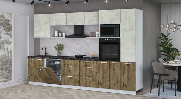 Кухонный гарнитур Интерлиния Мила Лайт 3.4-ПМ1 