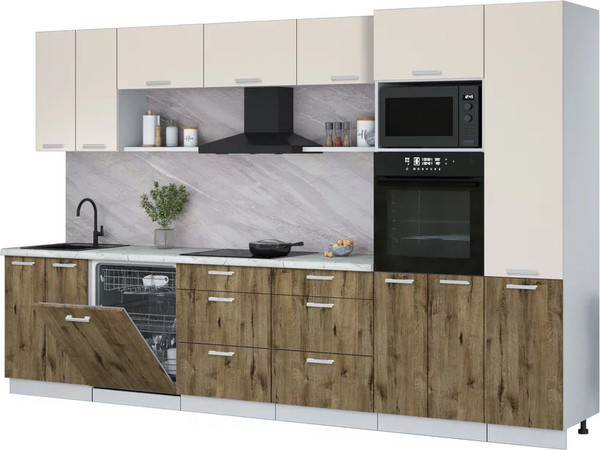 Кухонный гарнитур Интерлиния Мила Лайт 3.4-ПМ1  - фото