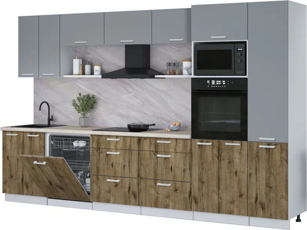 Кухонный гарнитур Интерлиния Мила Лайт 3.4-ПМ1  - фото