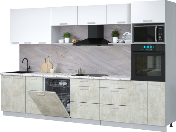 Кухонный гарнитур Интерлиния Мила Лайт 3.4-ПМ1-2  - фото