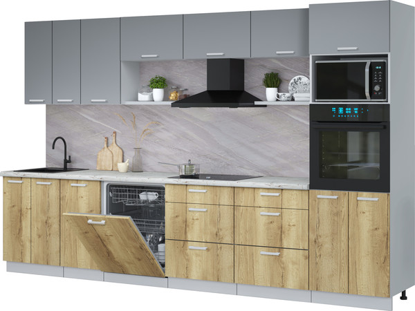 Кухонный гарнитур Интерлиния Мила Лайт 3.4-ПМ1-2  - фото