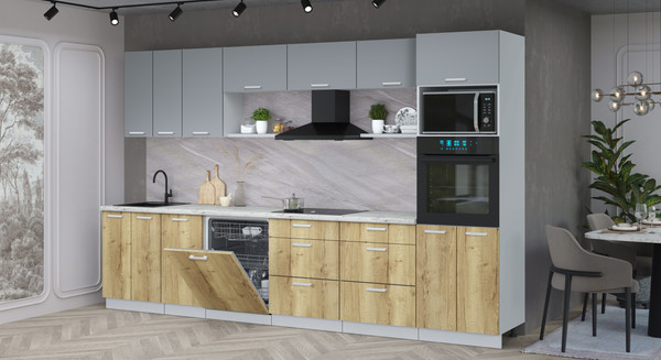 Кухонный гарнитур Интерлиния Мила Лайт 3.4-ПМ1-2 