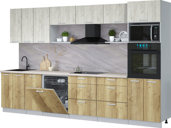 Кухонный гарнитур Интерлиния Мила Лайт 3.4-ПМ1-2  - фото