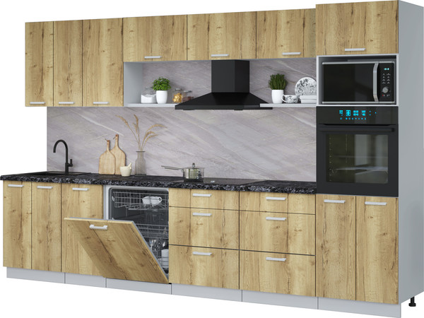 Кухонный гарнитур Интерлиния Мила Лайт 3.4-ПМ1-2  - фото