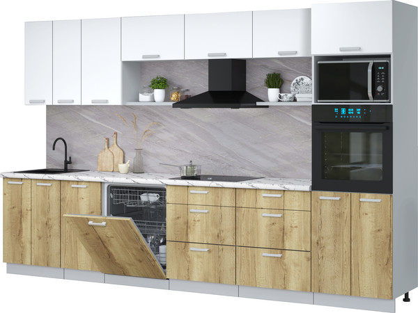 Кухонный гарнитур Интерлиния Мила Лайт 3.4-ПМ1-2  - фото