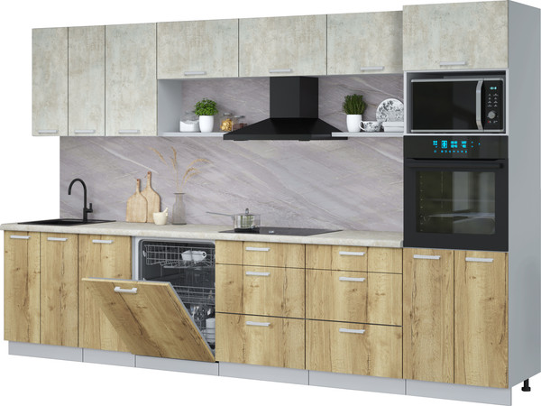 Кухонный гарнитур Интерлиния Мила Лайт 3.4-ПМ1-2  - фото