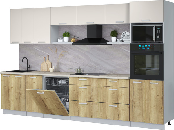 Кухонный гарнитур Интерлиния Мила Лайт 3.4-ПМ1-2  - фото