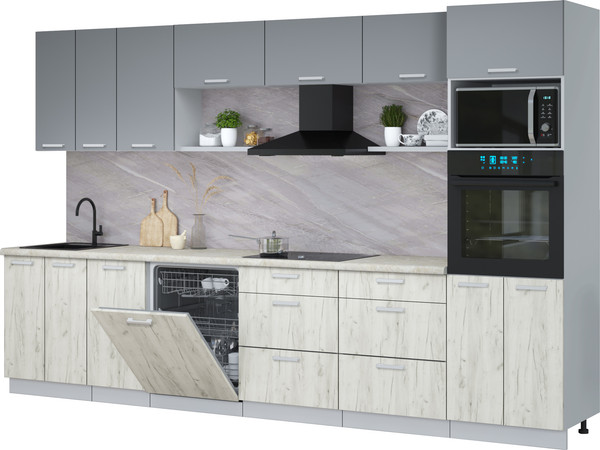 Кухонный гарнитур Интерлиния Мила Лайт 3.4-ПМ1-2  - фото