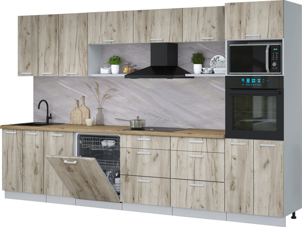 Кухонный гарнитур Интерлиния Мила Лайт 3.4-ПМ1-2  - фото