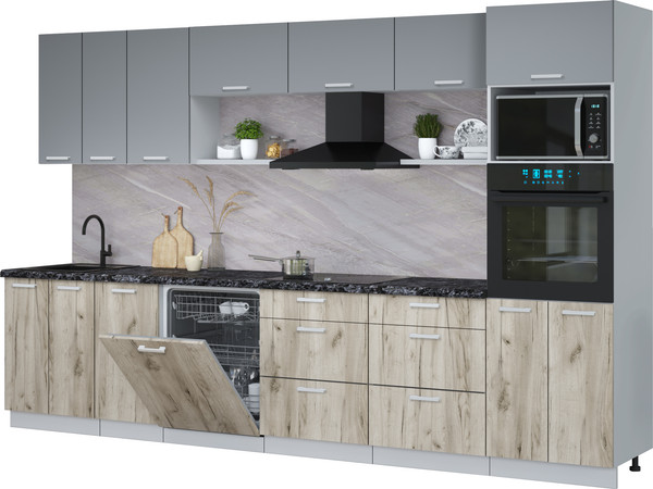 Кухонный гарнитур Интерлиния Мила Лайт 3.4-ПМ1-2  - фото