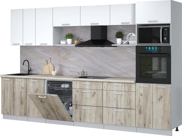 Кухонный гарнитур Интерлиния Мила Лайт 3.4-ПМ1-2  - фото