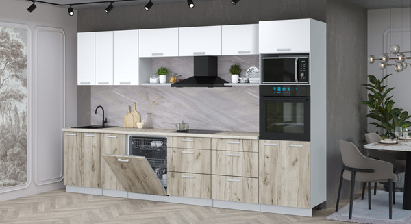 Кухонный гарнитур Интерлиния Мила Лайт 3.4-ПМ1-2 