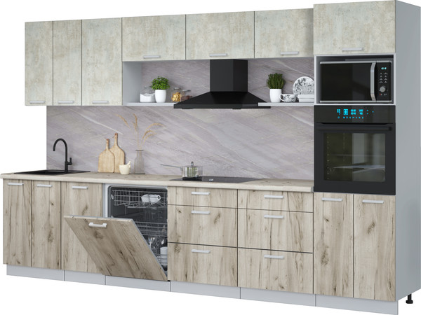 Кухонный гарнитур Интерлиния Мила Лайт 3.4-ПМ1-2  - фото