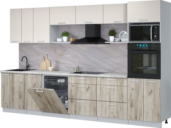 Кухонный гарнитур Интерлиния Мила Лайт 3.4-ПМ1-2  - фото