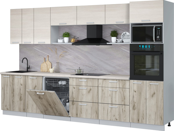 Кухонный гарнитур Интерлиния Мила Лайт 3.4-ПМ1-2  - фото