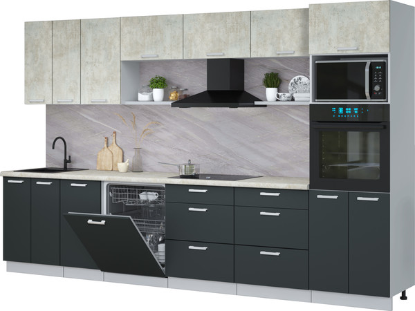 Кухонный гарнитур Интерлиния Мила Лайт 3.4-ПМ1-2  - фото