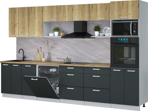 Кухонный гарнитур Интерлиния Мила Лайт 3.4-ПМ1-2  - фото