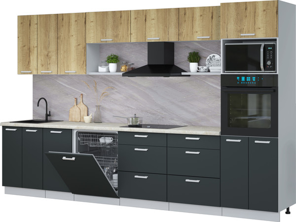 Кухонный гарнитур Интерлиния Мила Лайт 3.4-ПМ1-2  - фото