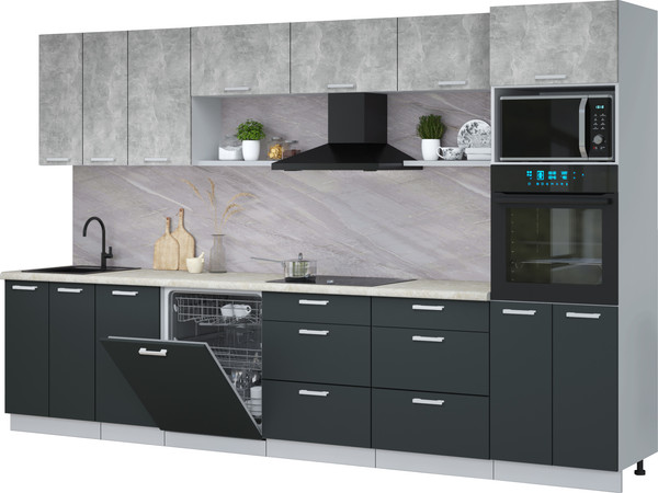 Кухонный гарнитур Интерлиния Мила Лайт 3.4-ПМ1-2  - фото