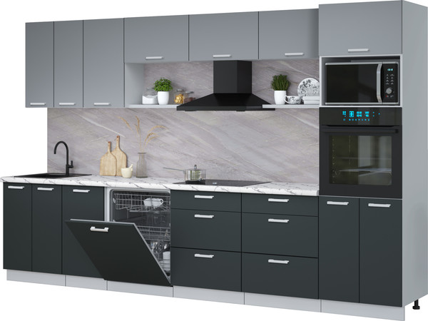 Кухонный гарнитур Интерлиния Мила Лайт 3.4-ПМ1-2  - фото