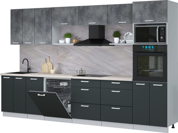 Кухонный гарнитур Интерлиния Мила Лайт 3.4-ПМ1-2  - фото