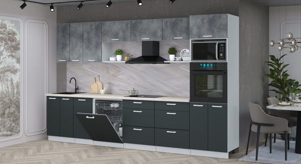 Кухонный гарнитур Интерлиния Мила Лайт 3.4-ПМ1-2 