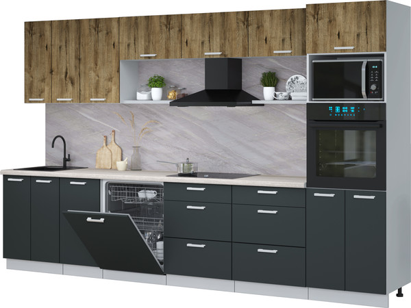 Кухонный гарнитур Интерлиния Мила Лайт 3.4-ПМ1-2  - фото