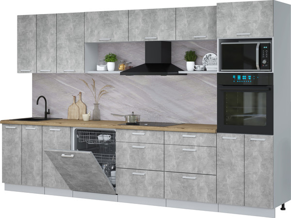 Кухонный гарнитур Интерлиния Мила Лайт 3.4-ПМ1-2  - фото