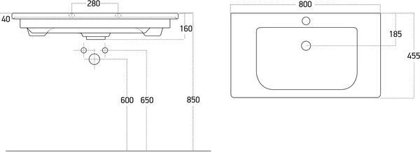 Тумба с умывальником Brevita Alicante 80 / ALI-09080-0101Я+13080-KL