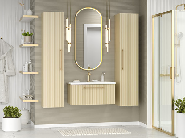 Тумба с умывальником Brevita Alicante 80 / ALI-09080-4601Я+13080-KL - фото