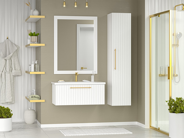 Тумба с умывальником Brevita Alicante 90 / ALI-09090-0101Я+13090-KL - фото