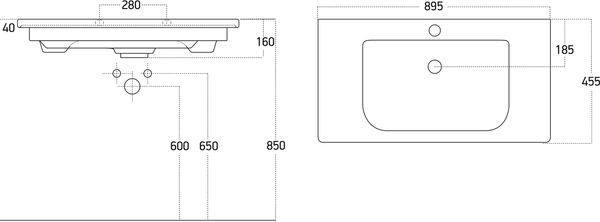 Тумба с умывальником Brevita Alicante 90 / ALI-09090-0101Я+13090-KL