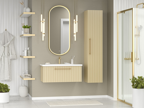 Тумба с умывальником Brevita Alicante 90 / ALI-09090-4601Я+13090-KL - фото