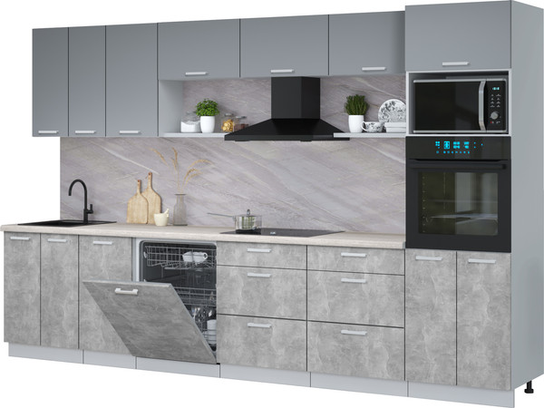 Кухонный гарнитур Интерлиния Мила Лайт 3.4-ПМ1-2 - фото