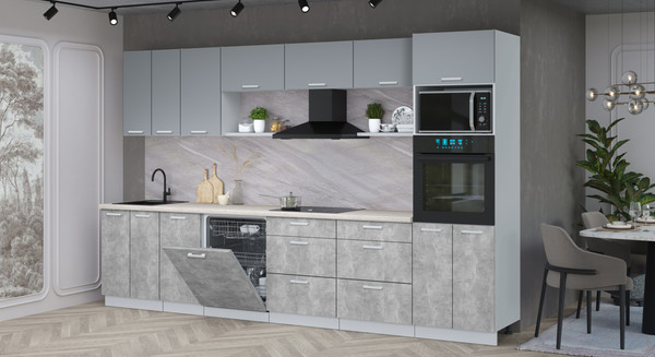 Кухонный гарнитур Интерлиния Мила Лайт 3.4-ПМ1-2