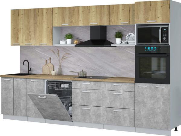 Кухонный гарнитур Интерлиния Мила Лайт 3.4-ПМ1-2  - фото