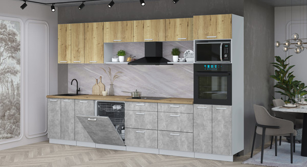 Кухонный гарнитур Интерлиния Мила Лайт 3.4-ПМ1-2 