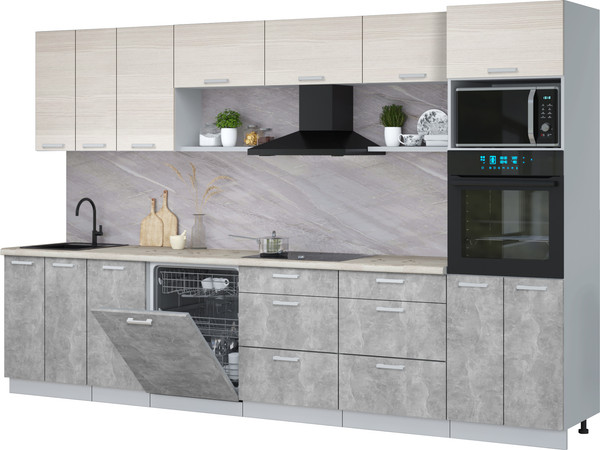 Кухонный гарнитур Интерлиния Мила Лайт 3.4-ПМ1-2  - фото