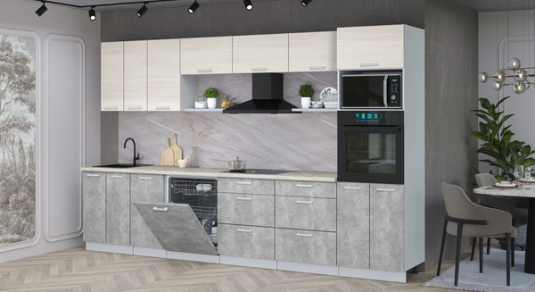 Кухонный гарнитур Интерлиния Мила Лайт 3.4-ПМ1-2 