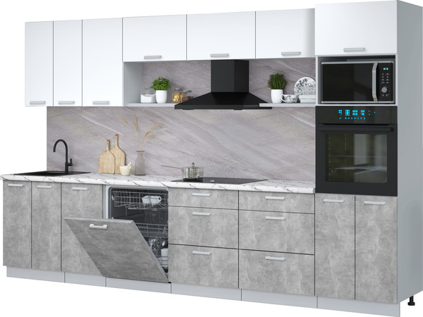 Кухонный гарнитур Интерлиния Мила Лайт 3.4-ПМ1-2  - фото