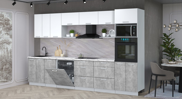 Кухонный гарнитур Интерлиния Мила Лайт 3.4-ПМ1-2 