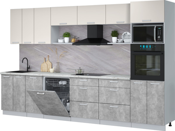 Кухонный гарнитур Интерлиния Мила Лайт 3.4-ПМ1-2  - фото