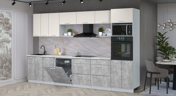 Кухонный гарнитур Интерлиния Мила Лайт 3.4-ПМ1-2 