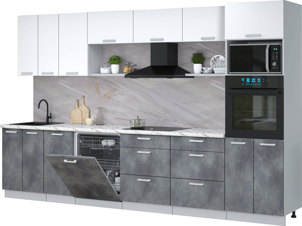 Кухонный гарнитур Интерлиния Мила Лайт 3.4-ПМ1-2  - фото