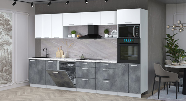 Кухонный гарнитур Интерлиния Мила Лайт 3.4-ПМ1-2 