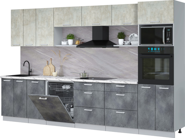 Кухонный гарнитур Интерлиния Мила Лайт 3.4-ПМ1-2  - фото