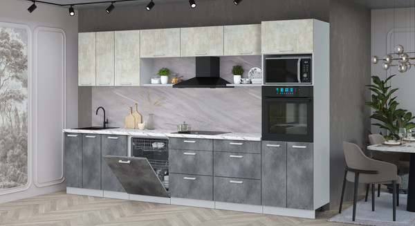 Кухонный гарнитур Интерлиния Мила Лайт 3.4-ПМ1-2 