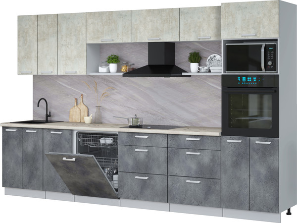 Кухонный гарнитур Интерлиния Мила Лайт 3.4-ПМ1-2  - фото