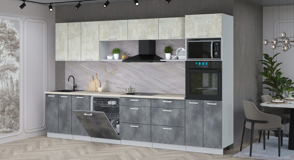 Кухонный гарнитур Интерлиния Мила Лайт 3.4-ПМ1-2 